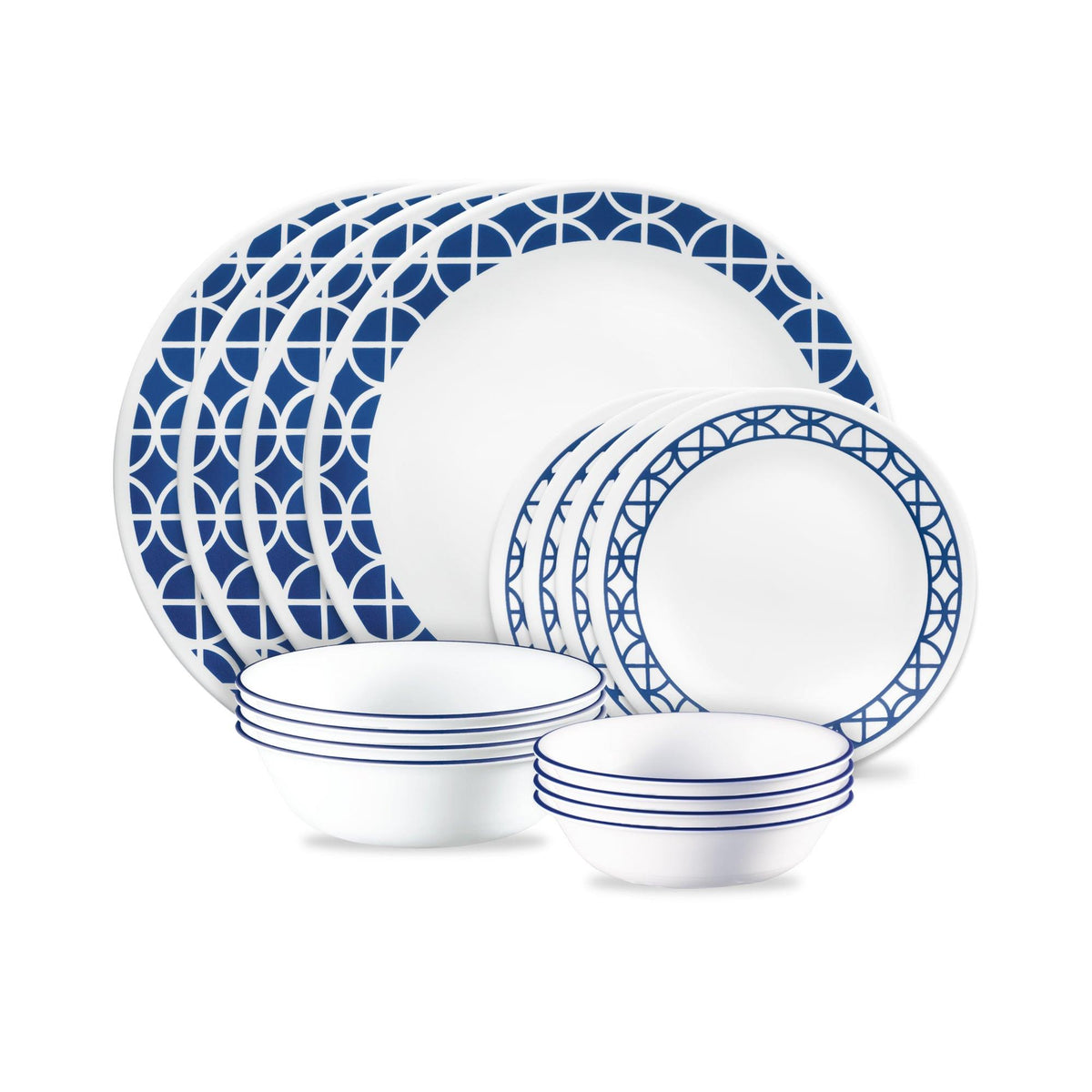 Corelle Classic 16pc Dinnerware Set Cobalt Circles
