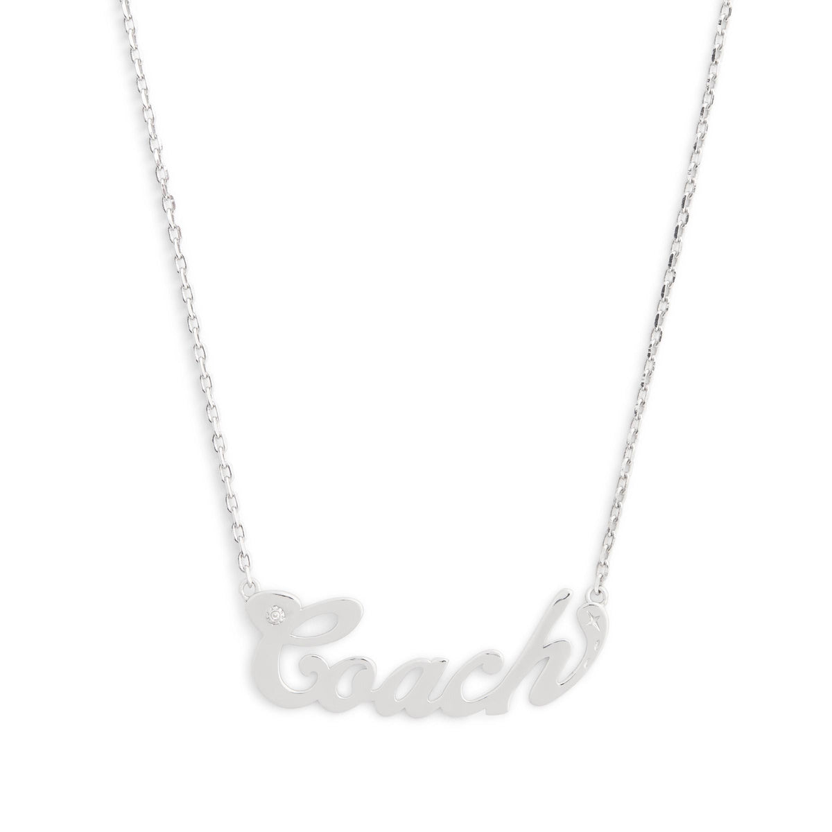 COACH Nameplate Pendant - Rhodium