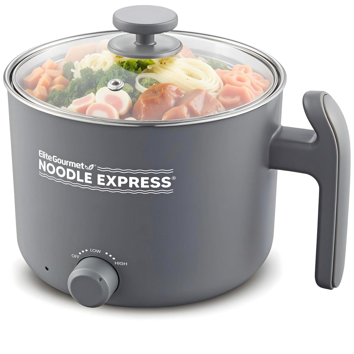 Elite Gourmet Noodle Express 1.2L Stainless Steel Mini Hot Pot