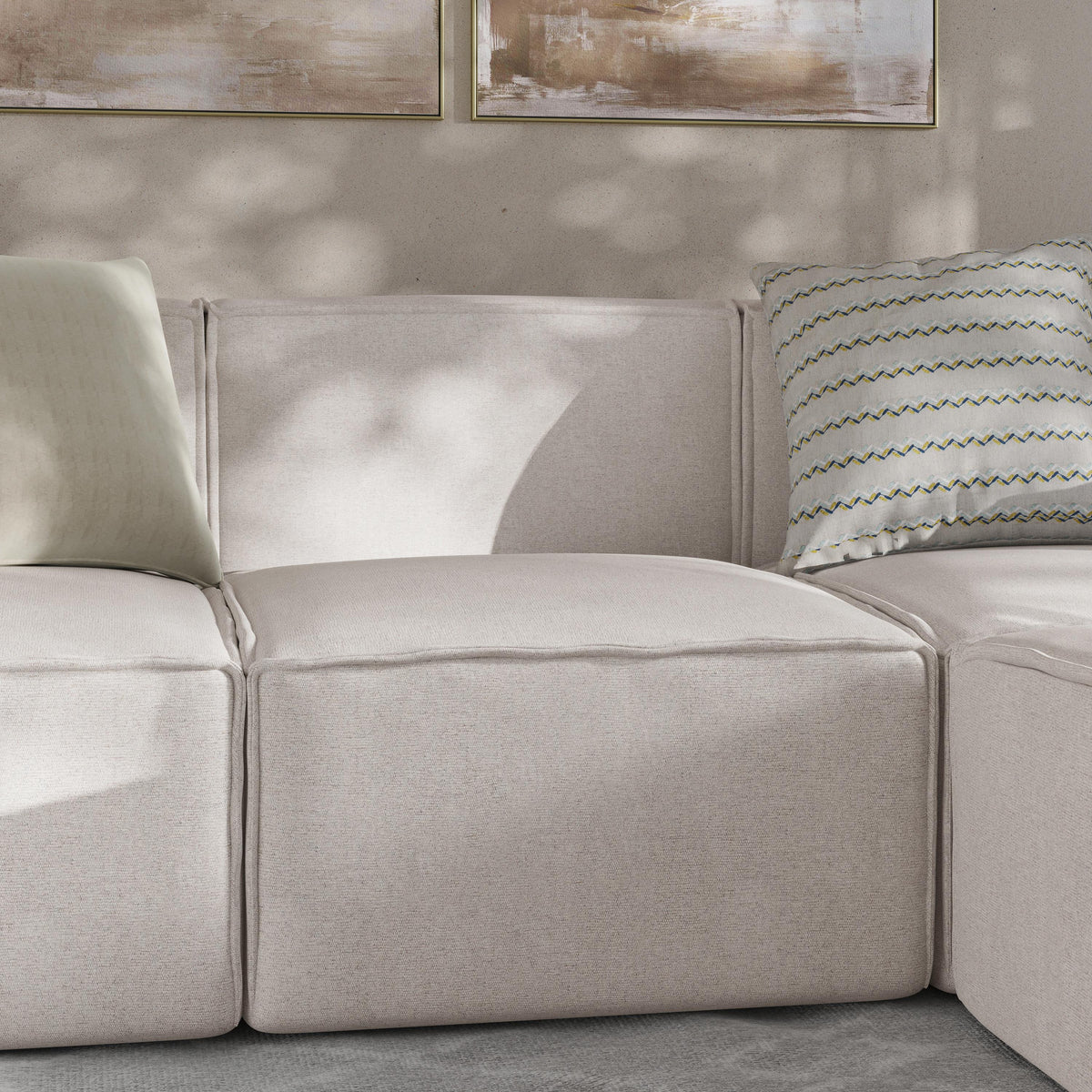 Flash Furniture Contemporary Modular Sectional Sofa Armless Middle Chair in Gray Fabric