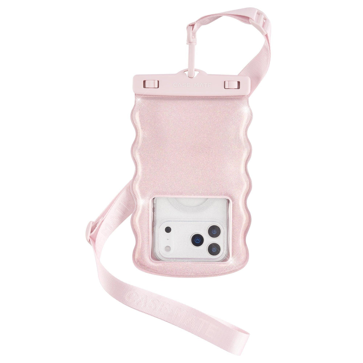Case-Mate Wavy Waterproof Floating Phone Pouch - Large Ballet Pink Twinkle