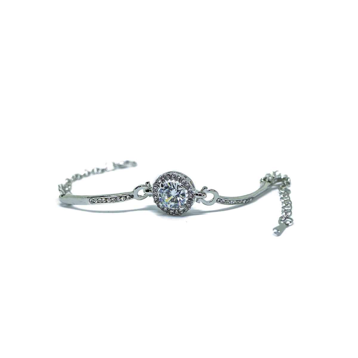 Completely Bella White Gold Halo CZ Bracelet
