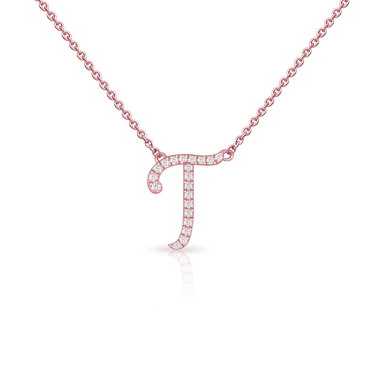 Infinity Luxe Jewelry Collection Diamond Cursive Initial W/Chain