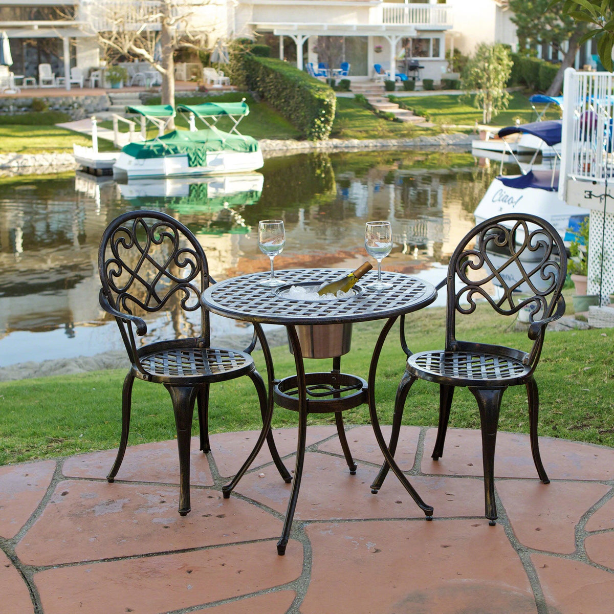 Stark Home Chambers Cast Aluminum 3Pc Bistro Set