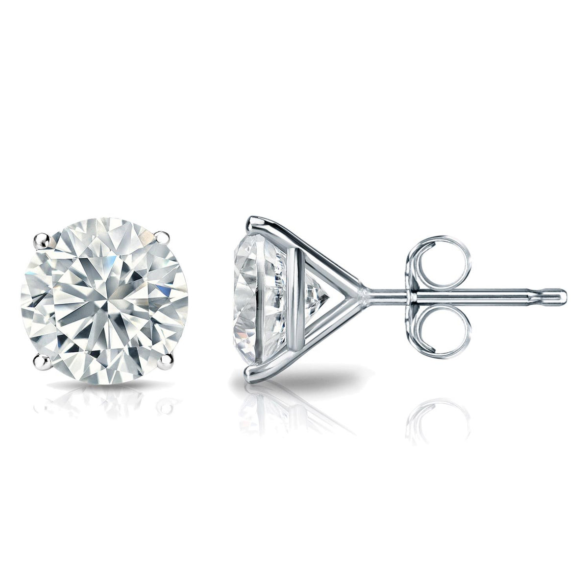 Prestige Boutique Diamonds Round Lab Grown Diamond Studs P-Back Size 1.50 TCW