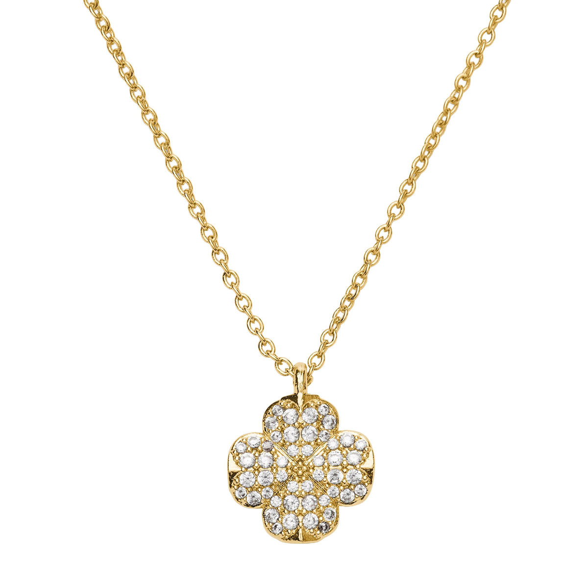 kate spade new york Spade Flower Pave Pendant - Clear/Gold