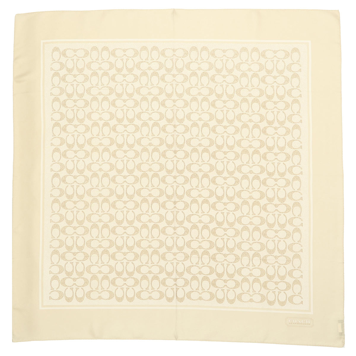 COACH Vintage Signature C Printed Silk Square Scarf - Chalk