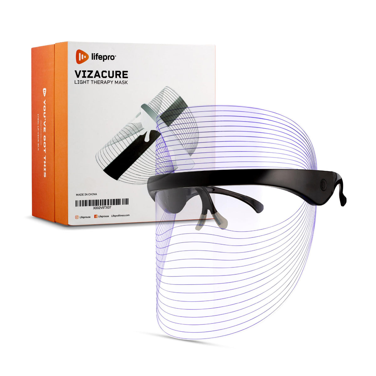 Lifepro Fitness VizaCure Light Therapy Mask Black