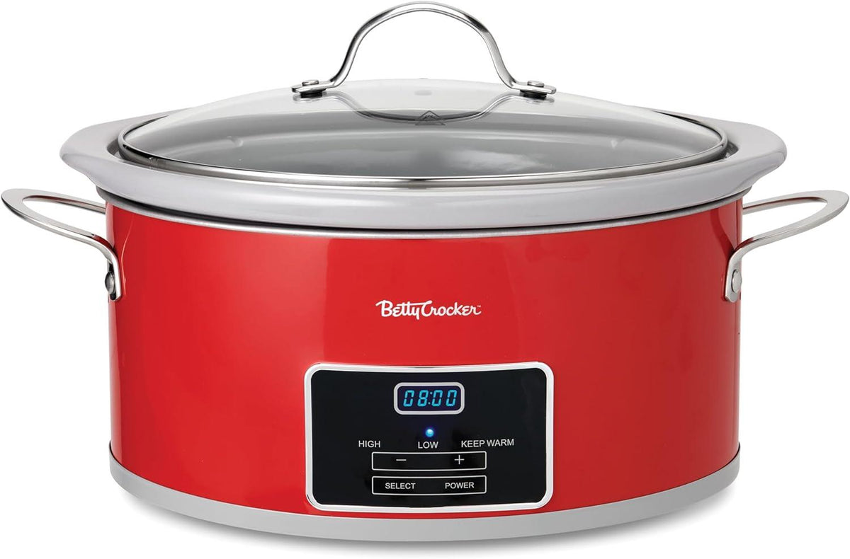 Betty Crocker 6Qt Oval Slow Cooker - Red
