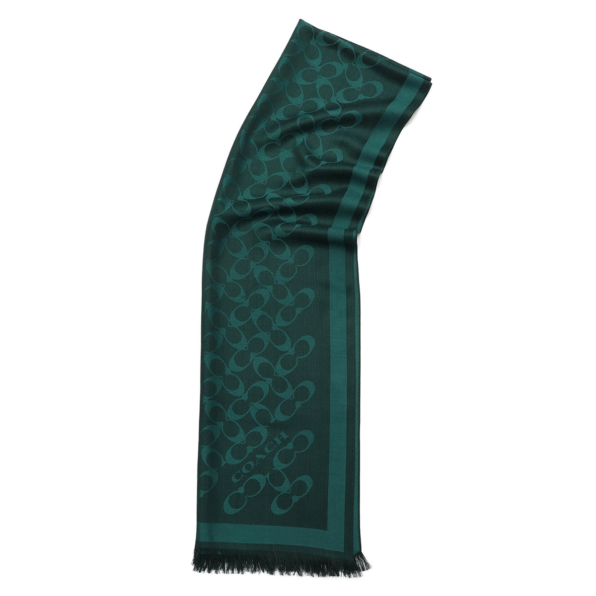 COACH Bias Signature C Oblong Scarf - Dark Teal