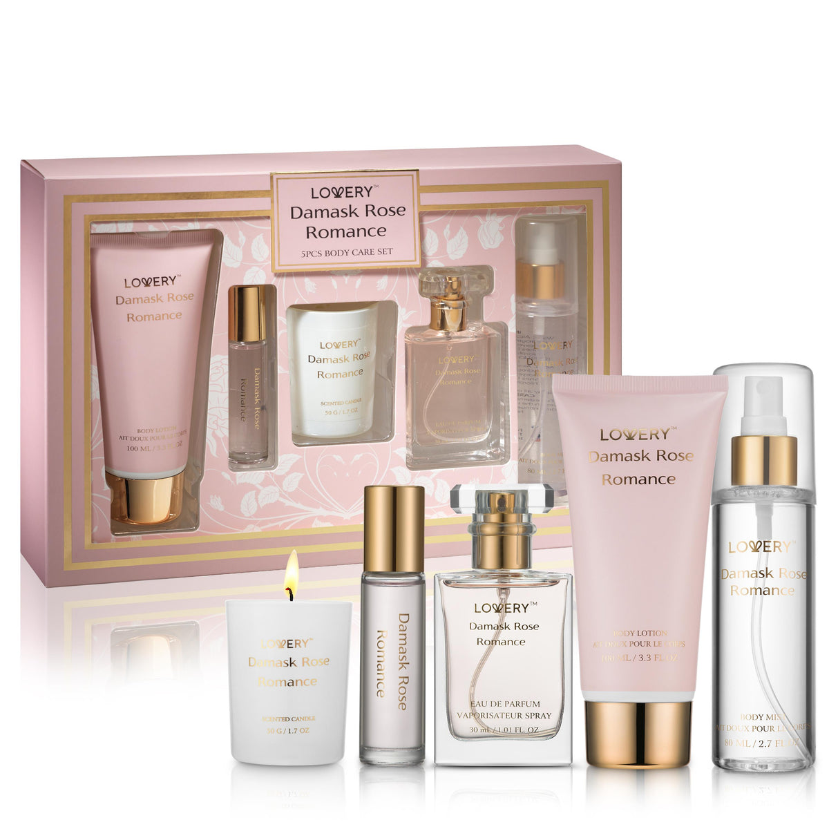 Lovery Damask Rose Romance Spa Kit Size 6 pieces