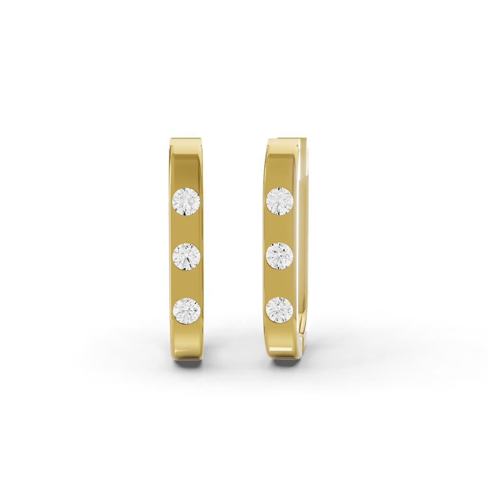 Prestige Boutique Diamonds 3 Stone Lab Diamond Oval Huggie Hoops Size 0.1 CTW