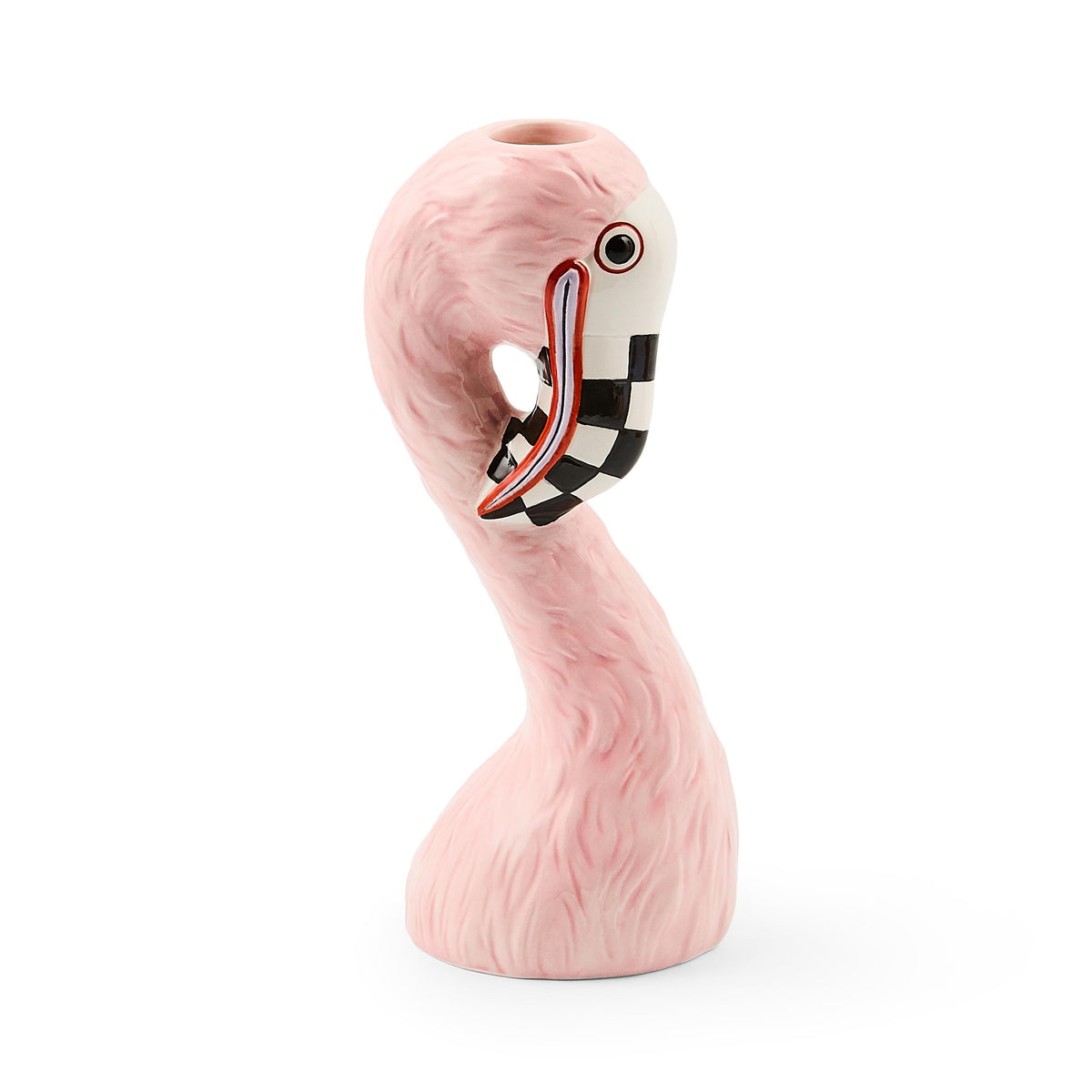 MacKenzie-Childs Patience Brewster Flamingo Cermic Bud Vase
