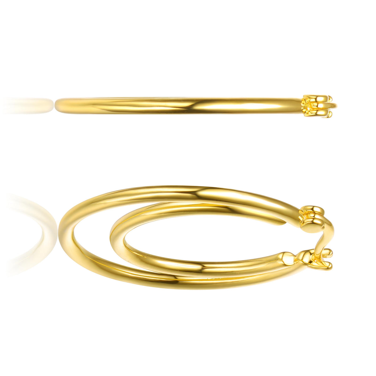 GENEVIVE Double Hoop Elegant Earrings