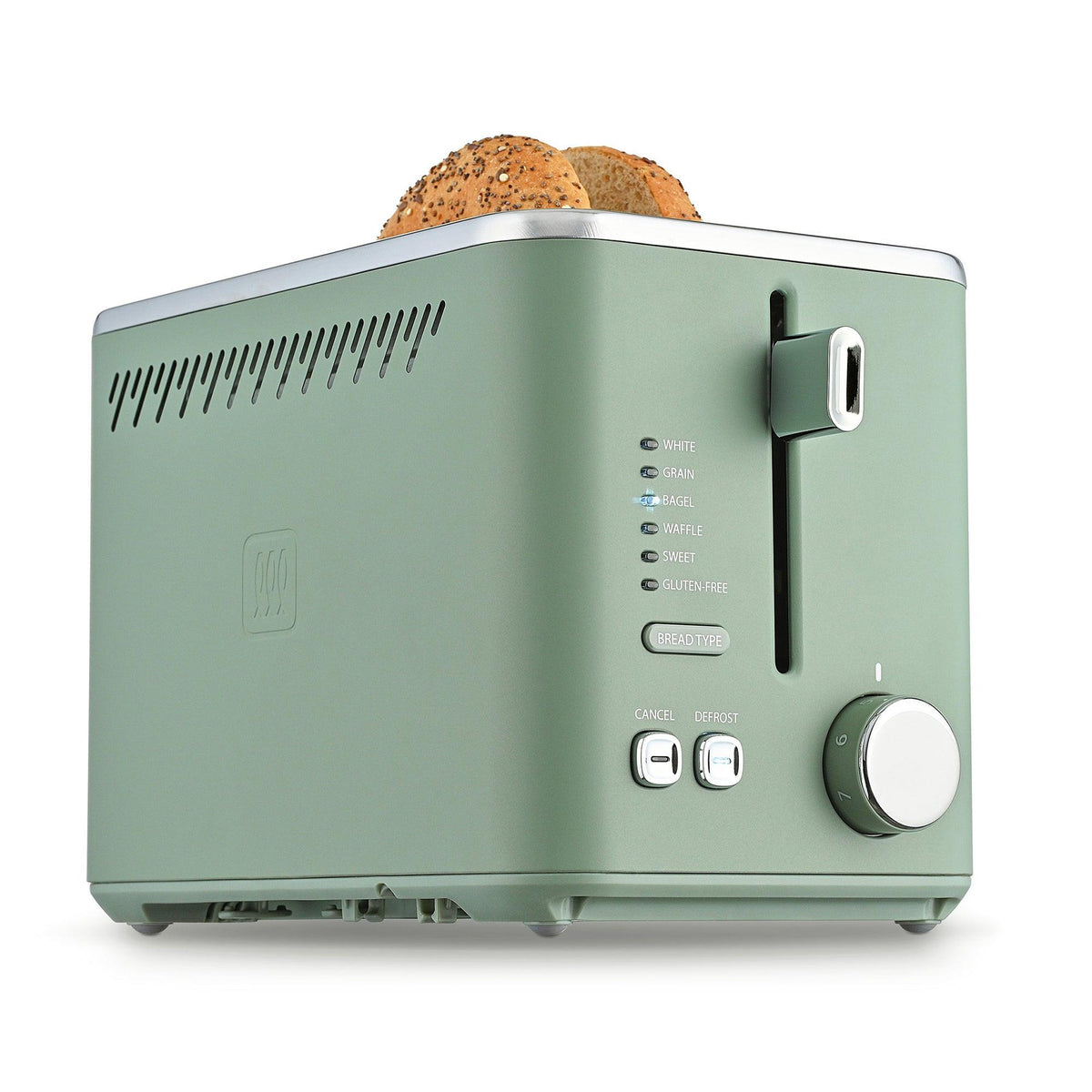 Toastmaster 2 Slice Stainless Steel Toaster w/ 6 Bread Functions Green