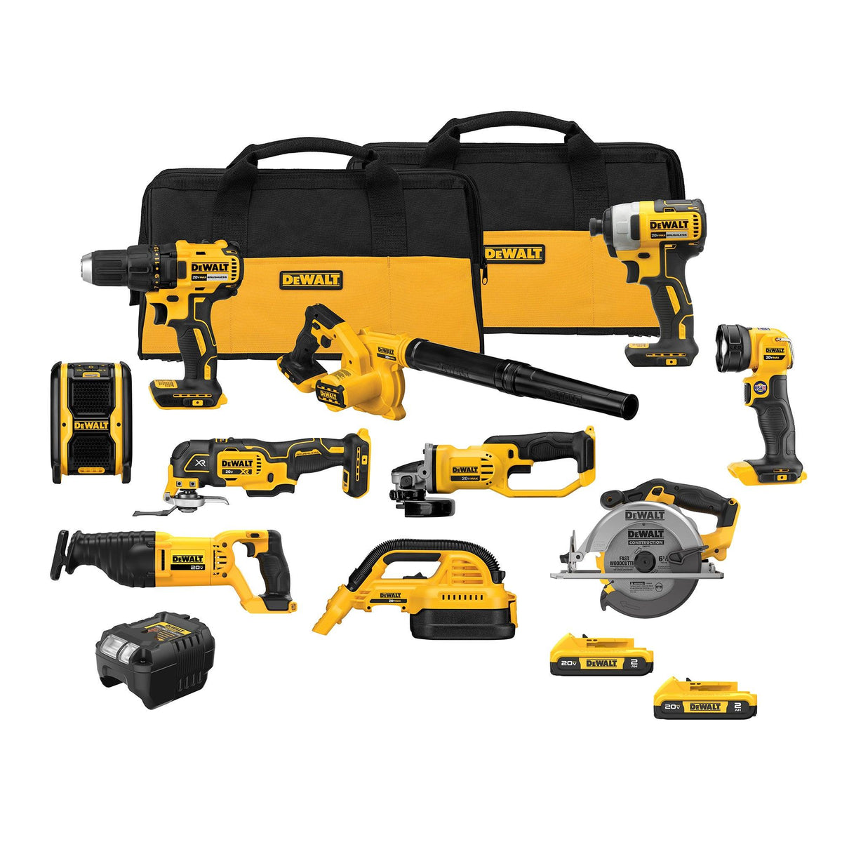DeWalt 20V MAX 10-Tool Combo Kit w/ 2 Batteries
