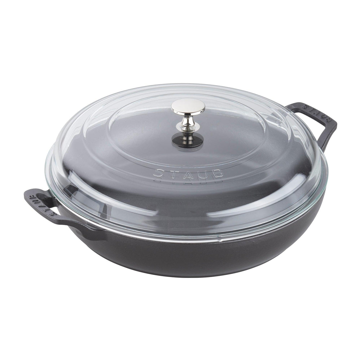 Staub 3.5qt Cast Iron Braiser w/ Glass Lid Matte Black