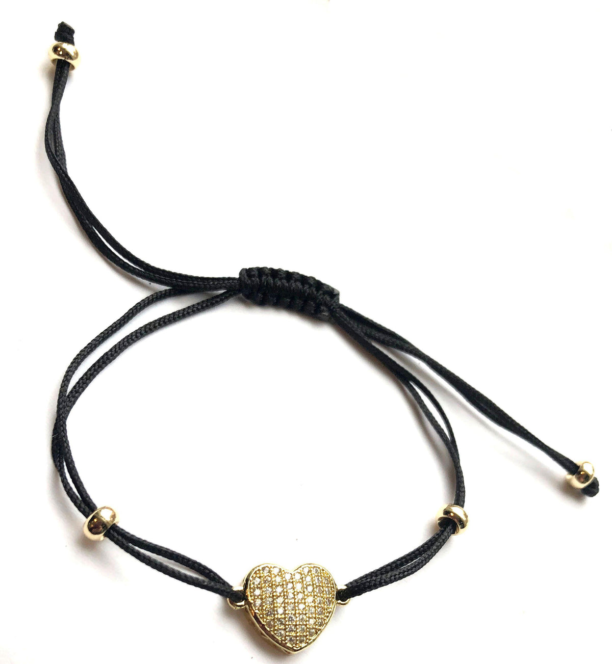 DKD Gold Pave' Heart Cord Bracelet
