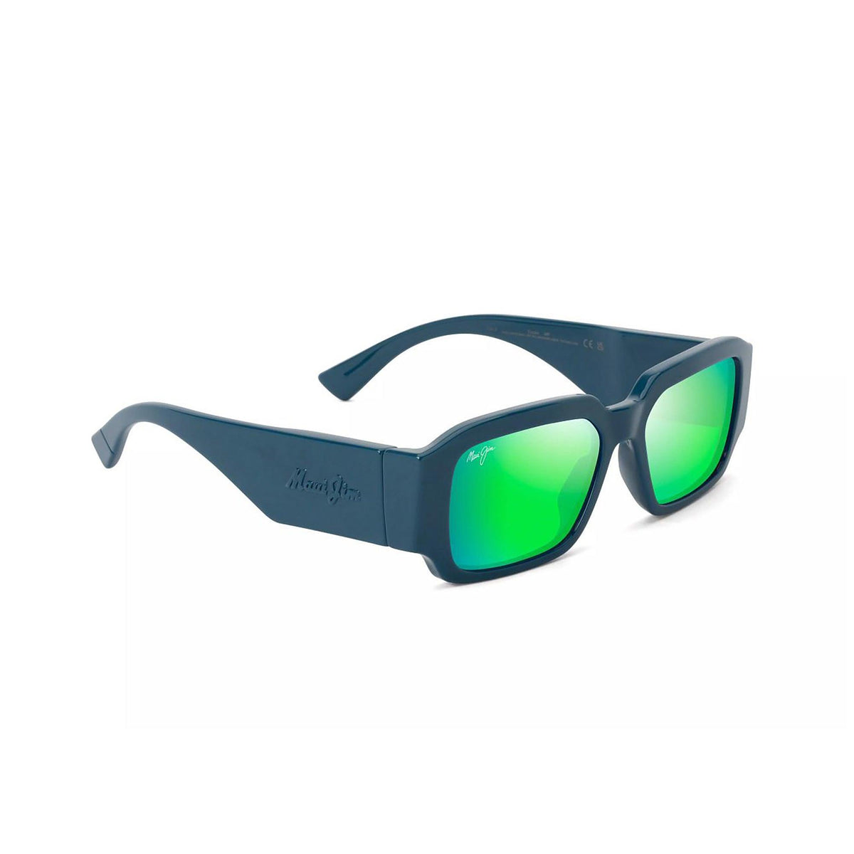 Maui Jim Kupale Polarized Sunglasses Shiny Petrol Blue Frame MAUIGreen Lens