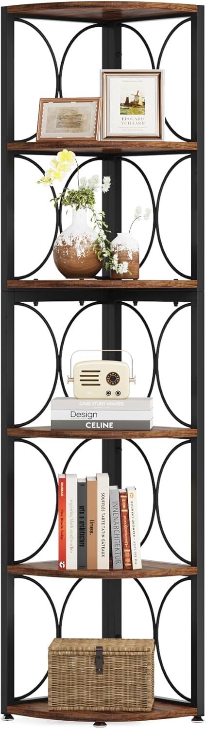 Stark Home 67" 6-Tier Corner Bookshelf