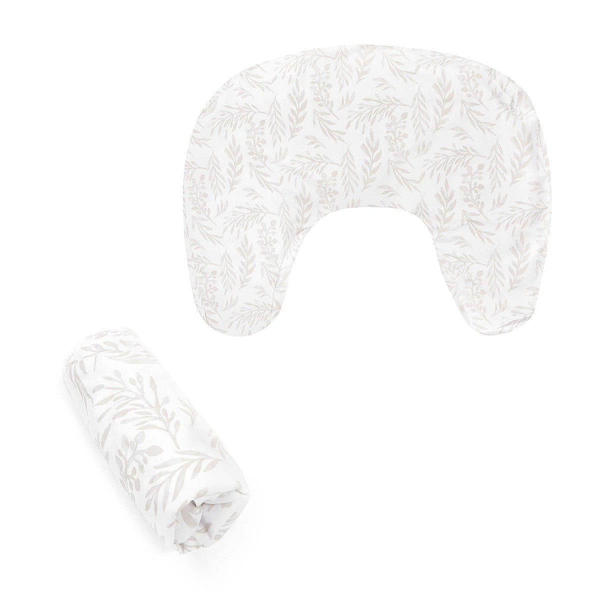 Boppy New Nursing Pillow Cotton Cover Beige Foliage