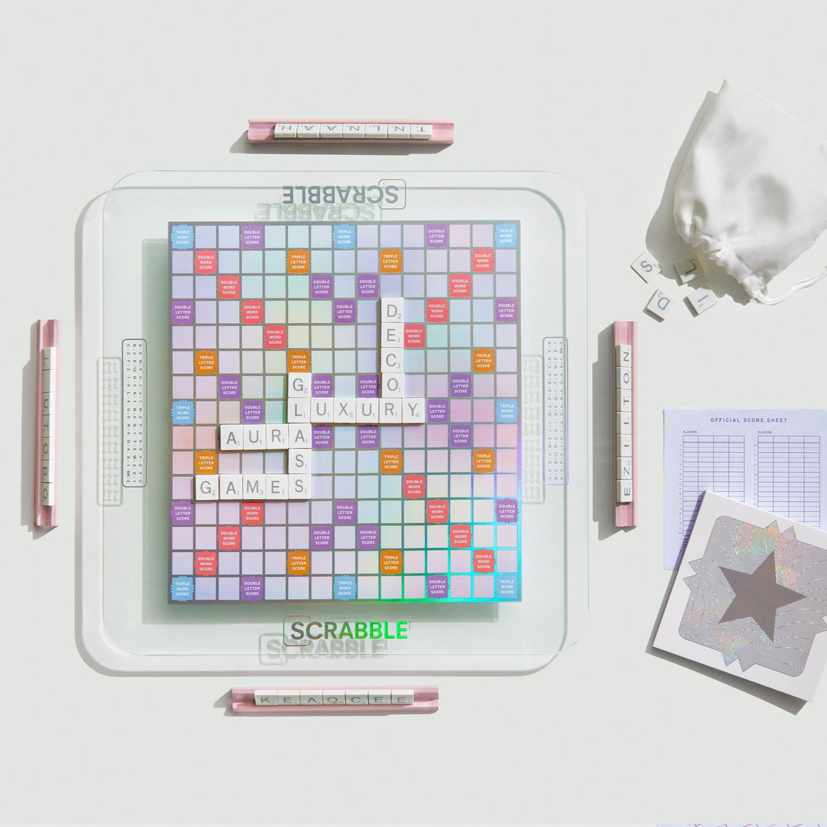 WS Games Scrabble Aura Glass Edition Ages 8+ Years