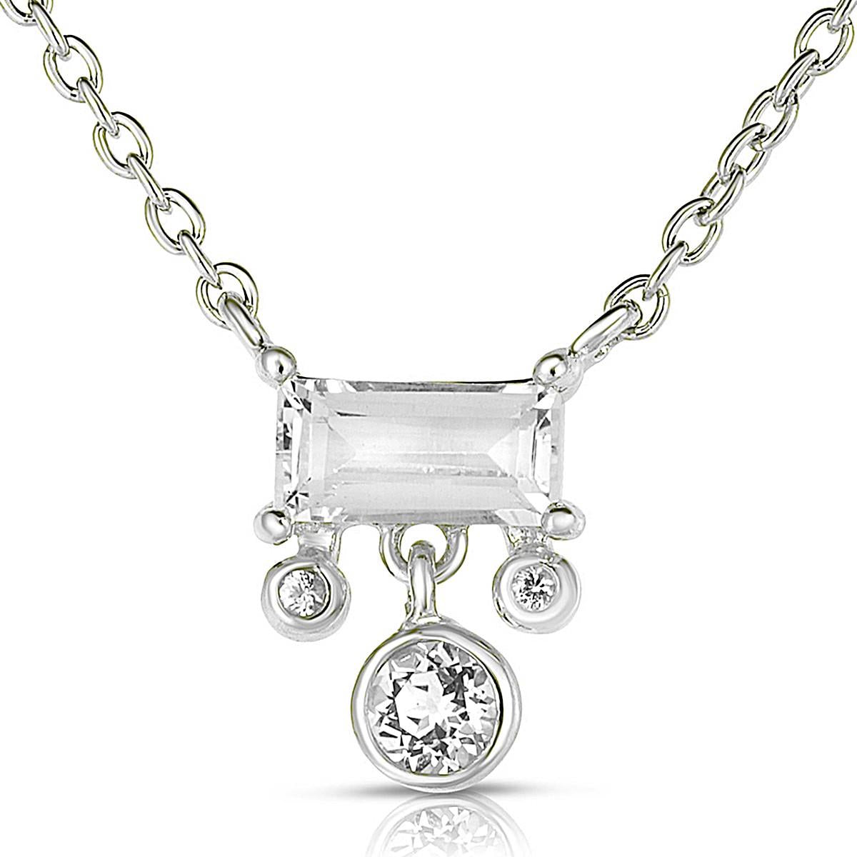 Jilco Inc White Topaz Charm Necklace