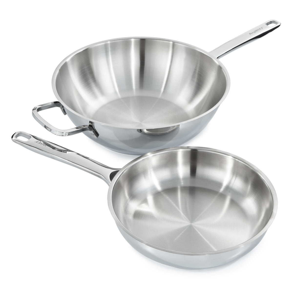 BergHOFF Helix 2Pc Recycled Stainless Steel Stir Fry Cookware Set