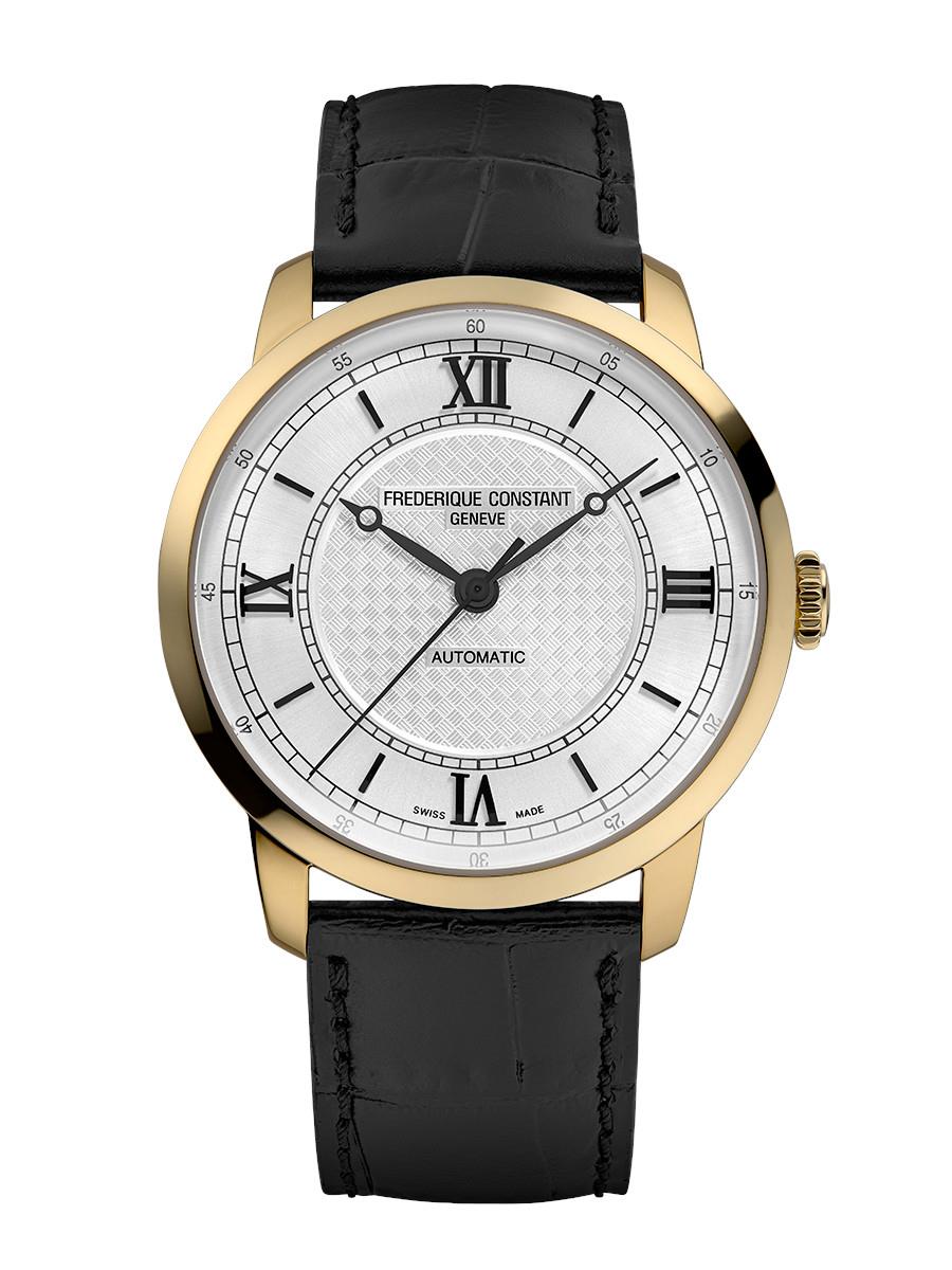 Frederique Constant Men's Classics Automatic Leather Strap watch, Silver-Tone dial