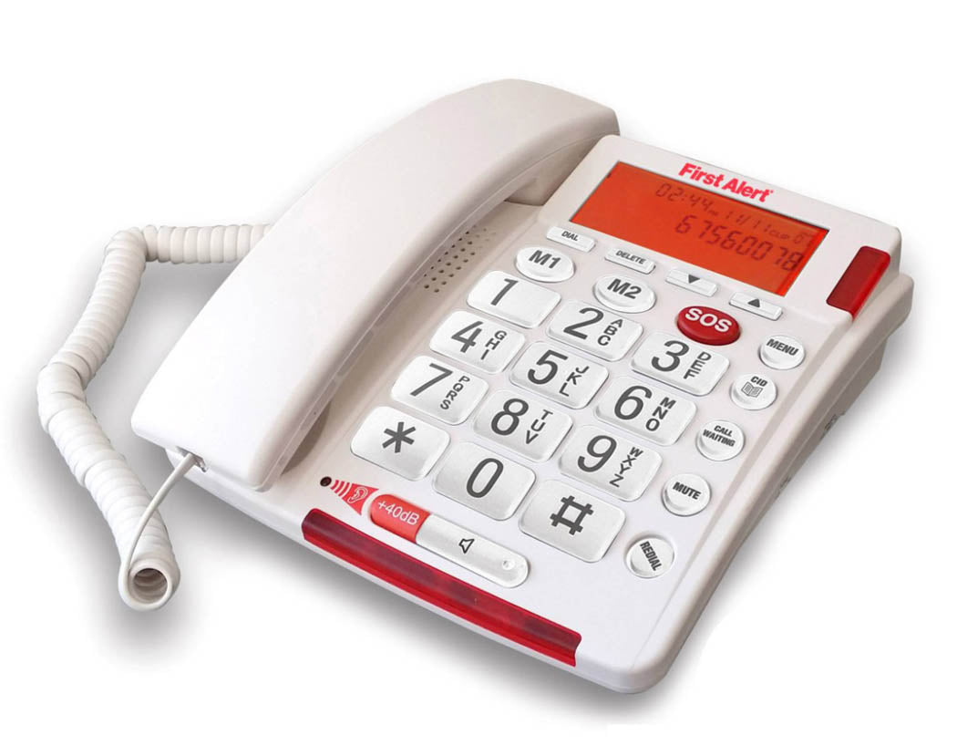 First Alert Big Button Telephone with Emergency Key and Remote Pendant