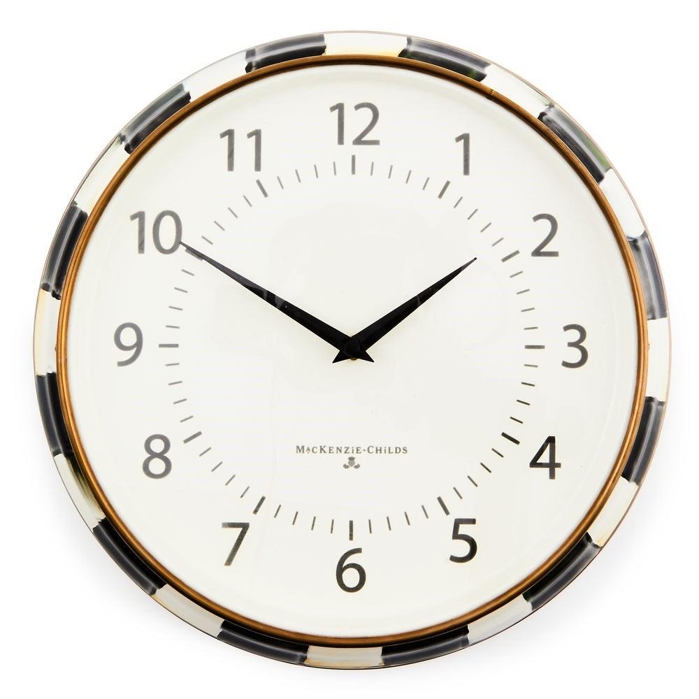 MacKenzie-Childs Violet Check School Wall Clock
