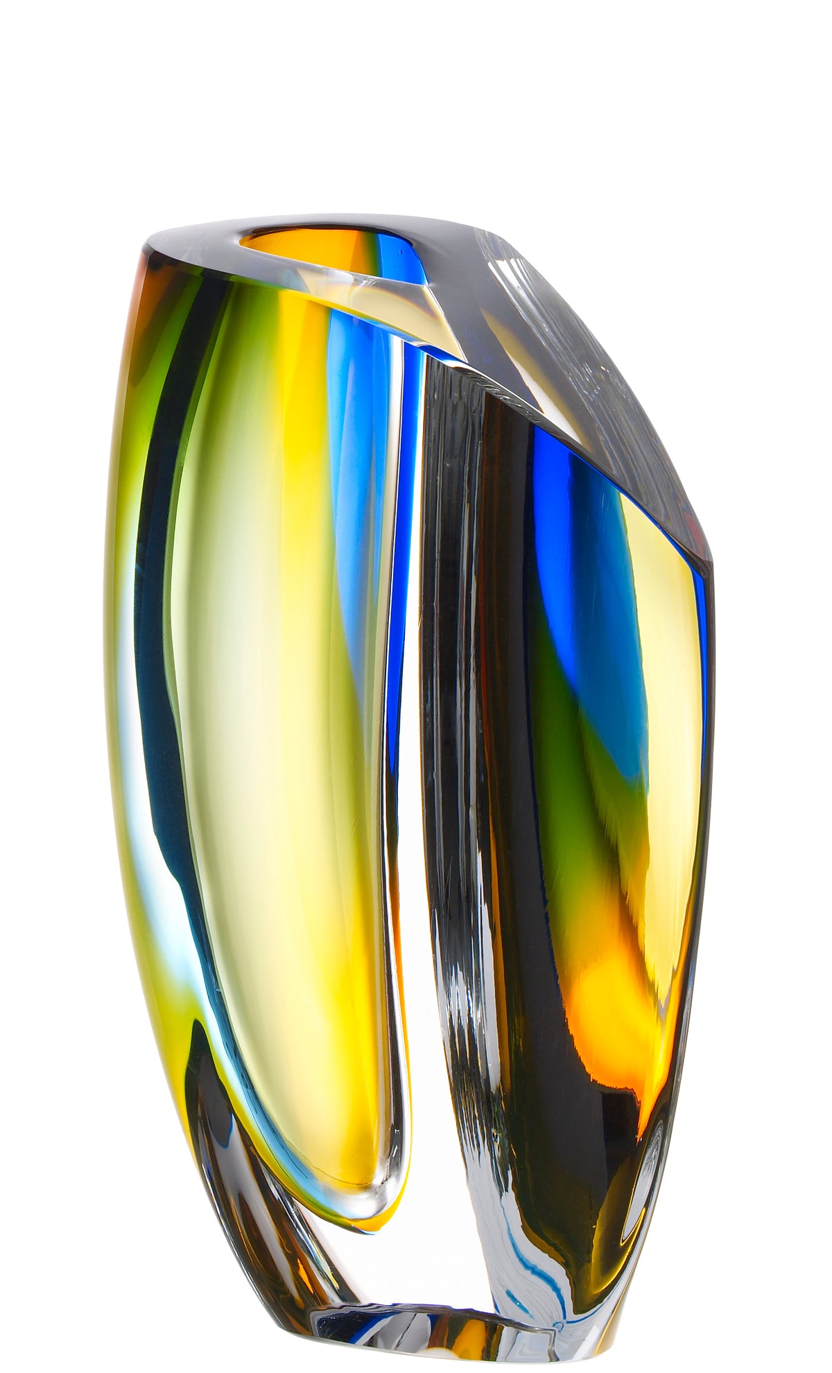 Kosta Boda Mirage Vase Blue/Amber Large