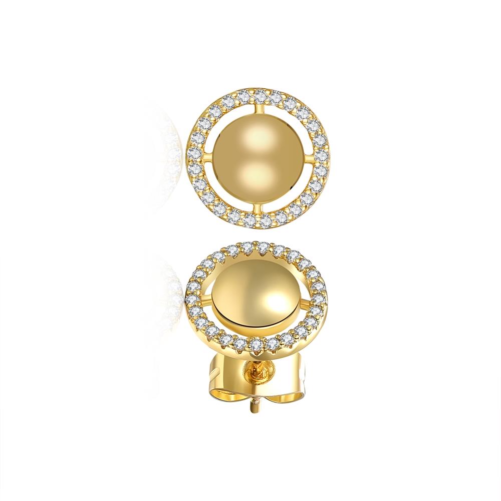 GENEVIVE 14K Gold Plated Halo Stud Earrings