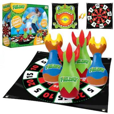 Bella Home Inflatable Dart Game with 2 Sided Game Mat
