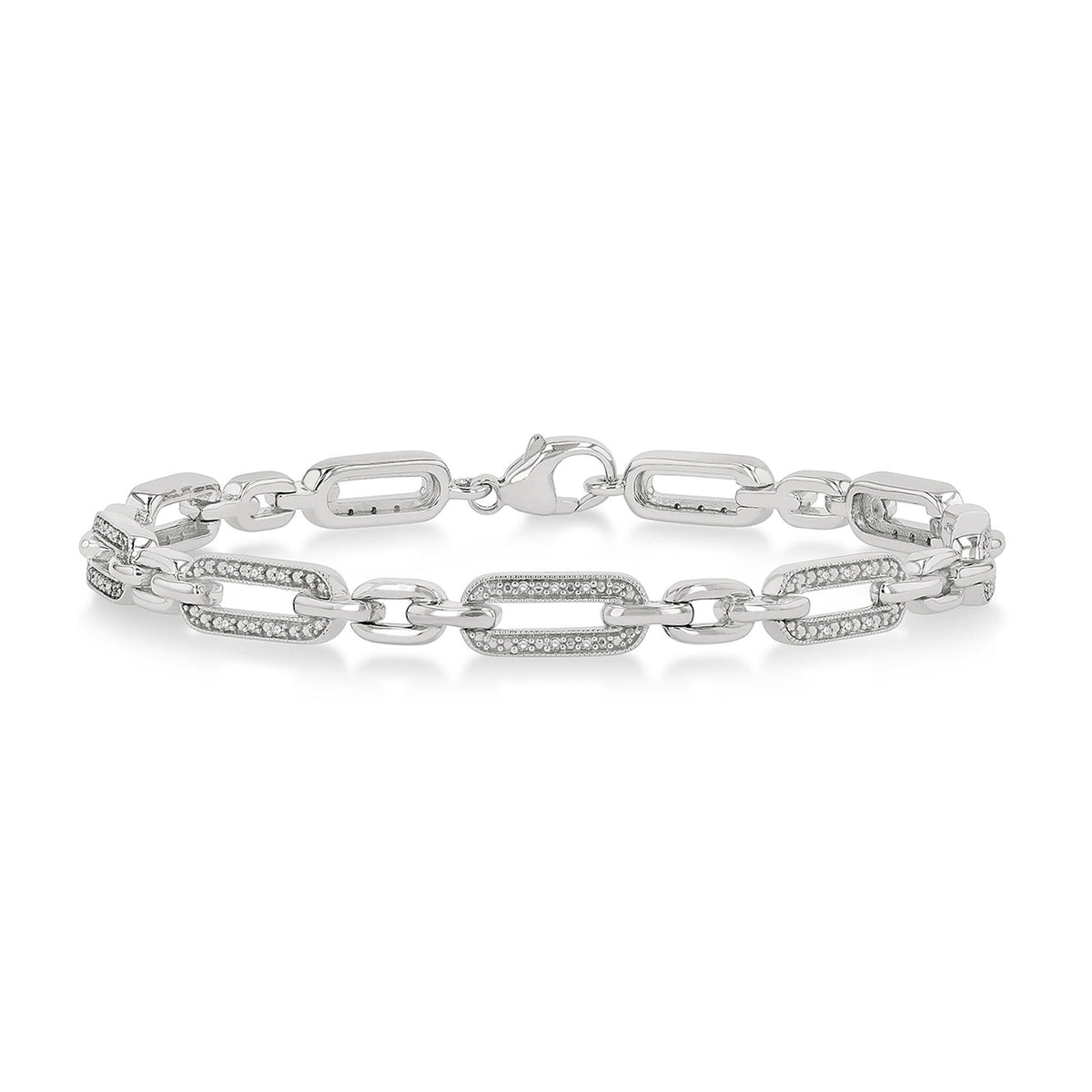 Jilco Diamond Paperclip Link Bracelet