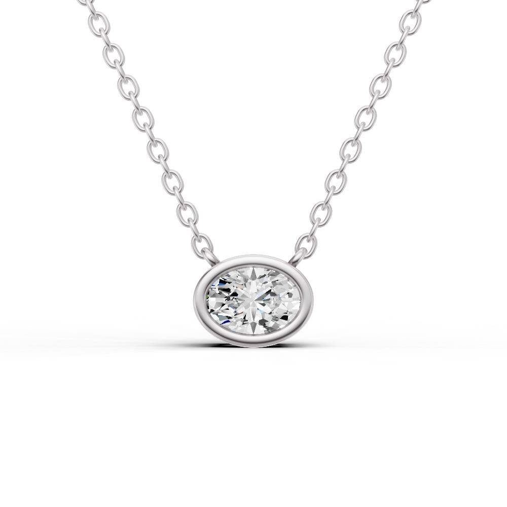 Prestige Boutique Diamonds Oval Lab Diamond Solitaire Pendant Size 0.5 CTW