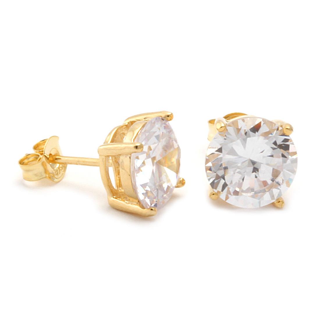 Completely Bella 1/2 Ct. AAA CZ Full Faceted Gold Plated Earrings