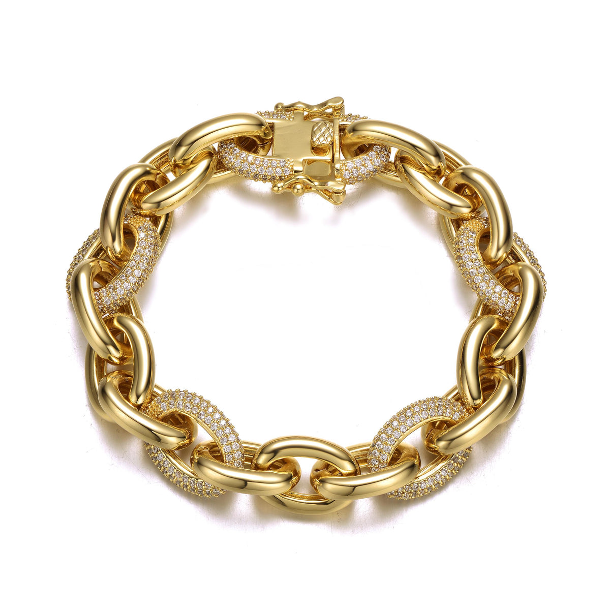 GENEVIVE 14K Yellow Gold Plated Chain Bracelet Size 8.5"