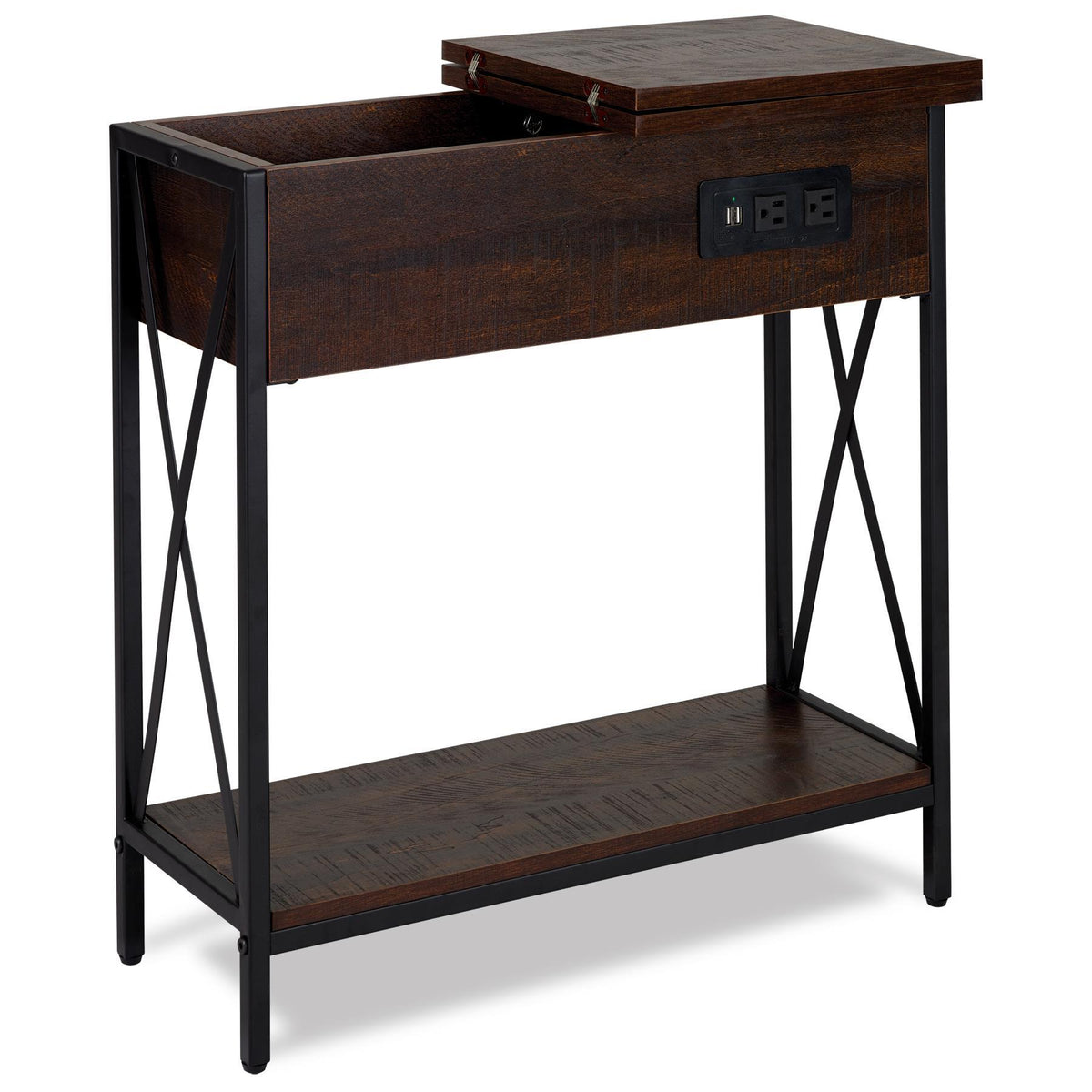 GPX DecorTech Flip Top Desk with Charging Station