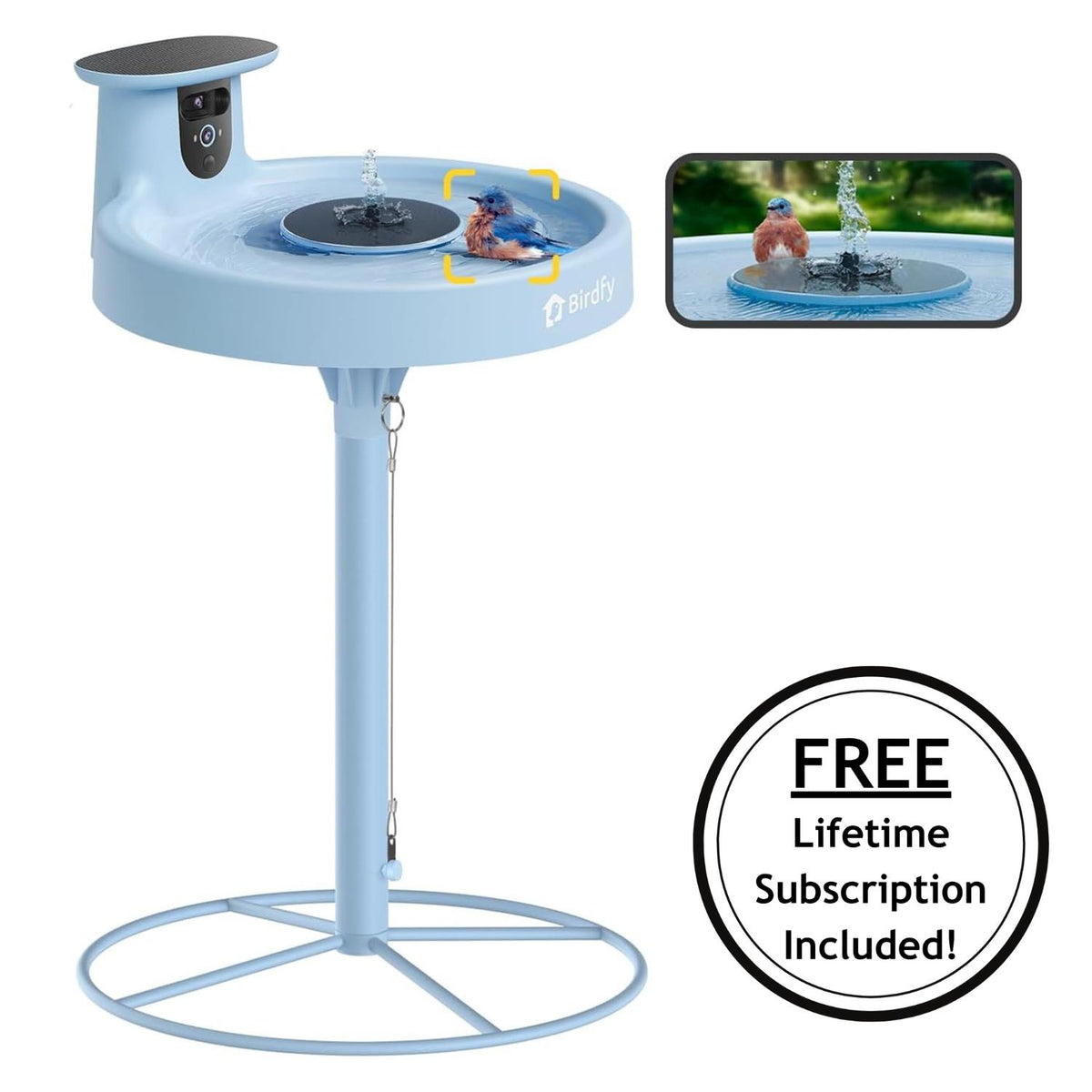 Birdfy Bath Pro with Stand - Smart Bird Bath with Camera and Free AI Lifetime Subscription