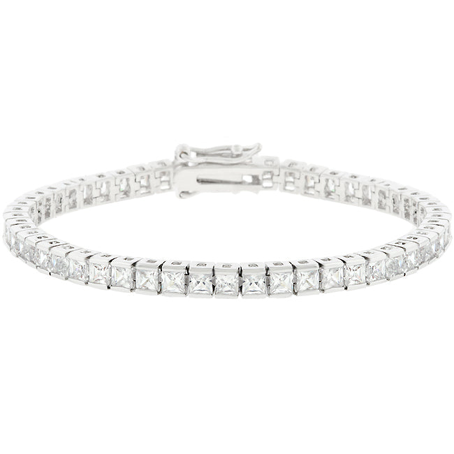 Completely Bella Princess Cut Cubic Zirconia Tennis Bracelet