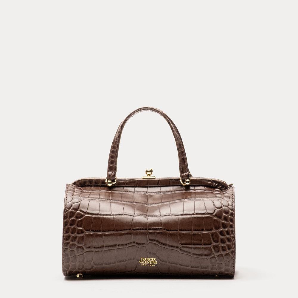 Frances Valentine Petit Michelle Embossed Croc Handbag