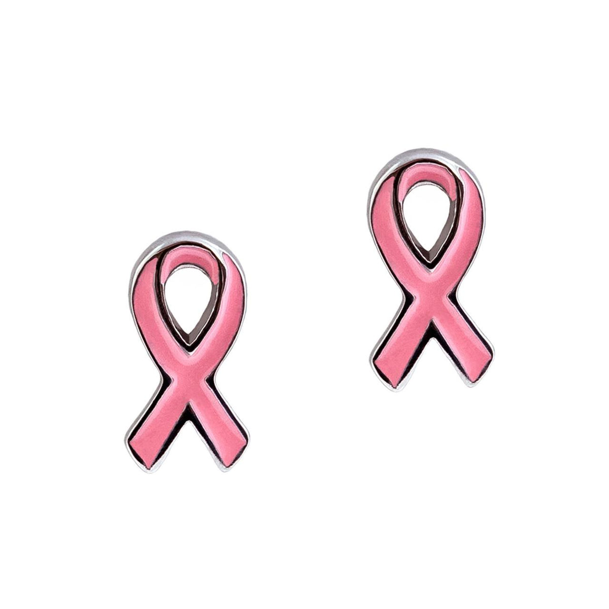 Joyful Sentiments Pink Cancer Ribbon Earrings