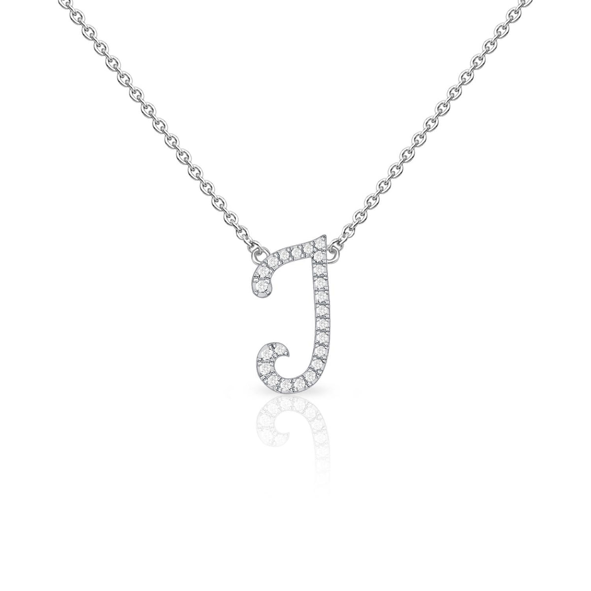 Infinity Luxe Jewelry Collection Diamond Cursive Initial W/Chain
