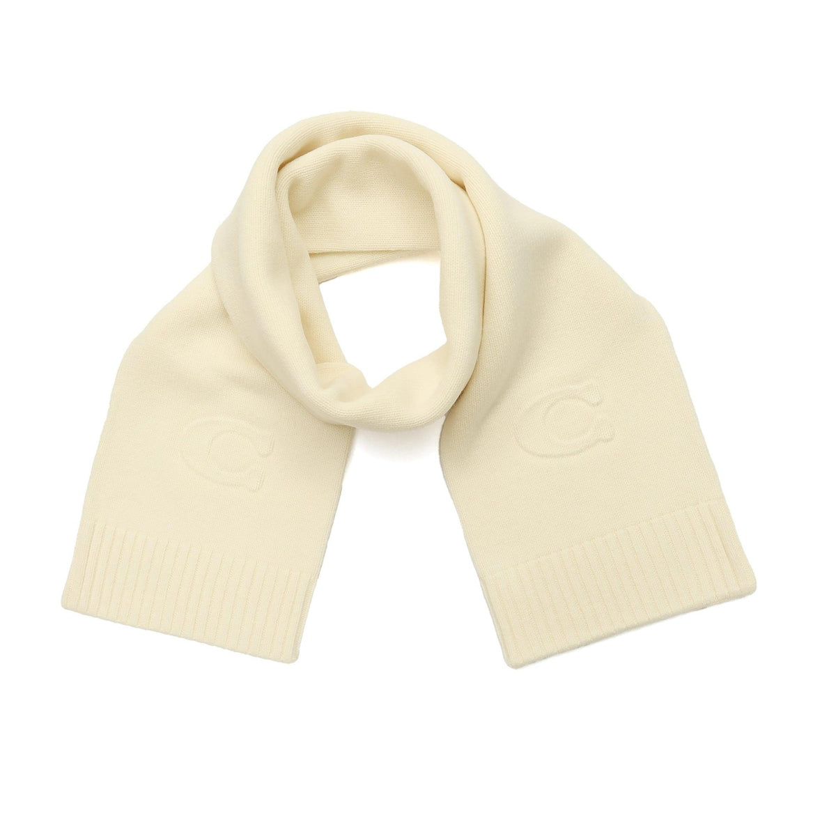 Coach Signature Embossed C Knit Muffler Chalk