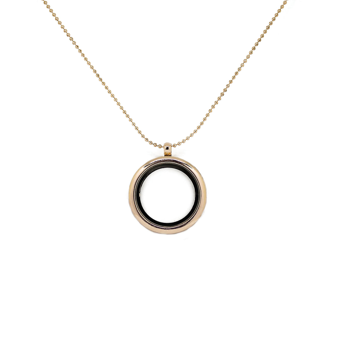 Completely Bella Rose Gold 21st Century Transparent Locket Necklace