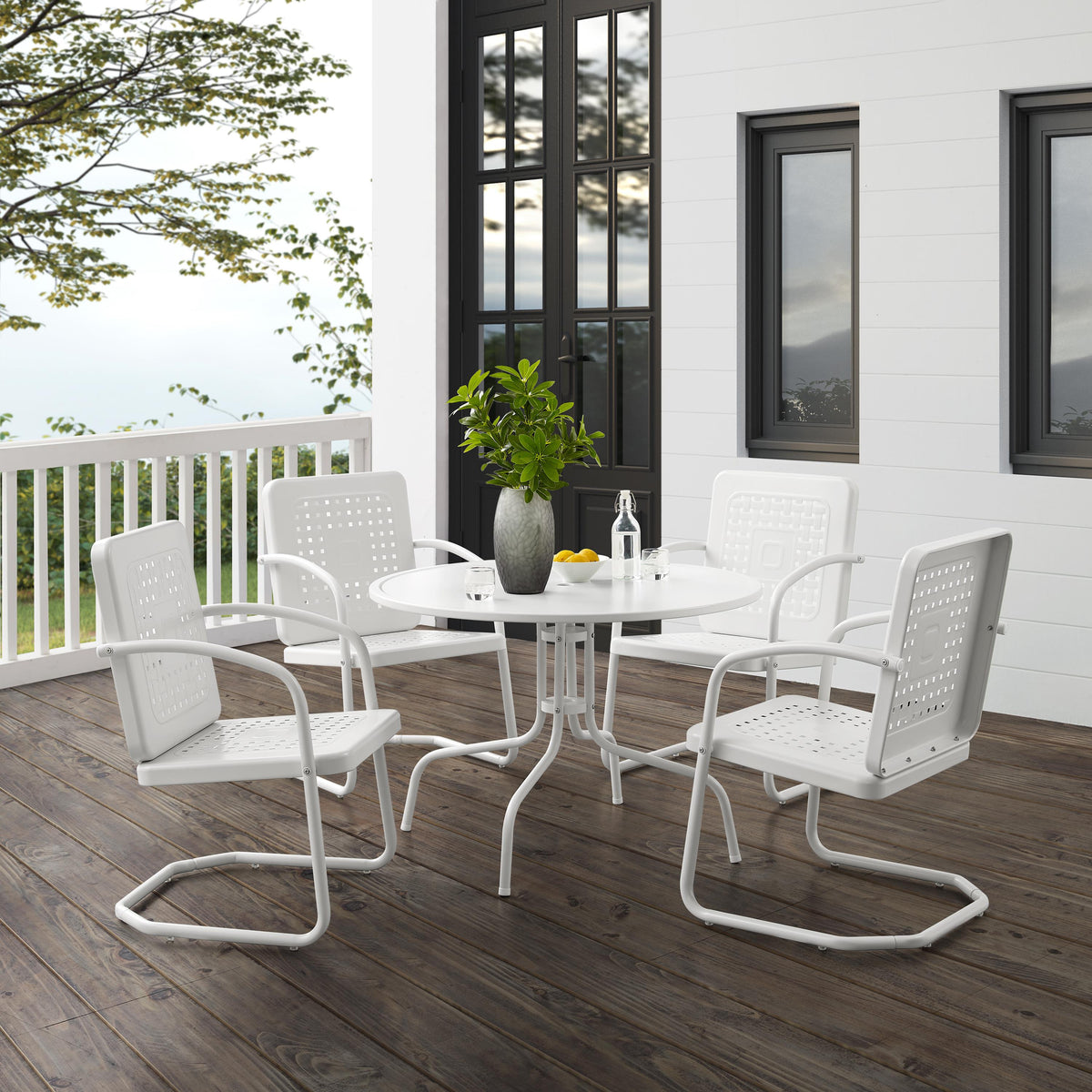 Crosley Outdoor Bates 5Pc Round Retro Outdoor Dining Set
