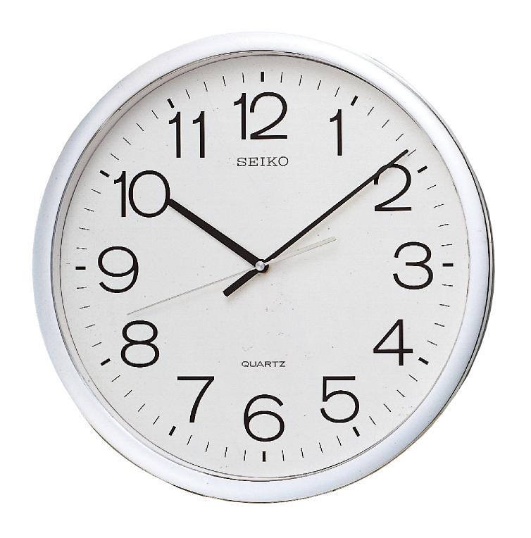 Seiko Clocks Wall, Quartz, Silver-Tone