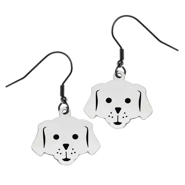 Joyful Sentiments Dog Face Fish Hook Earrings