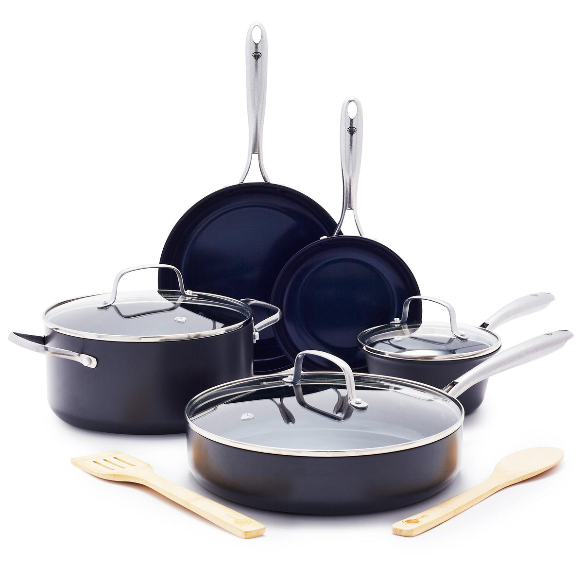 Blue Diamond Hard Anodized Pro 10pc Ceramic Nonstick Cookware Set